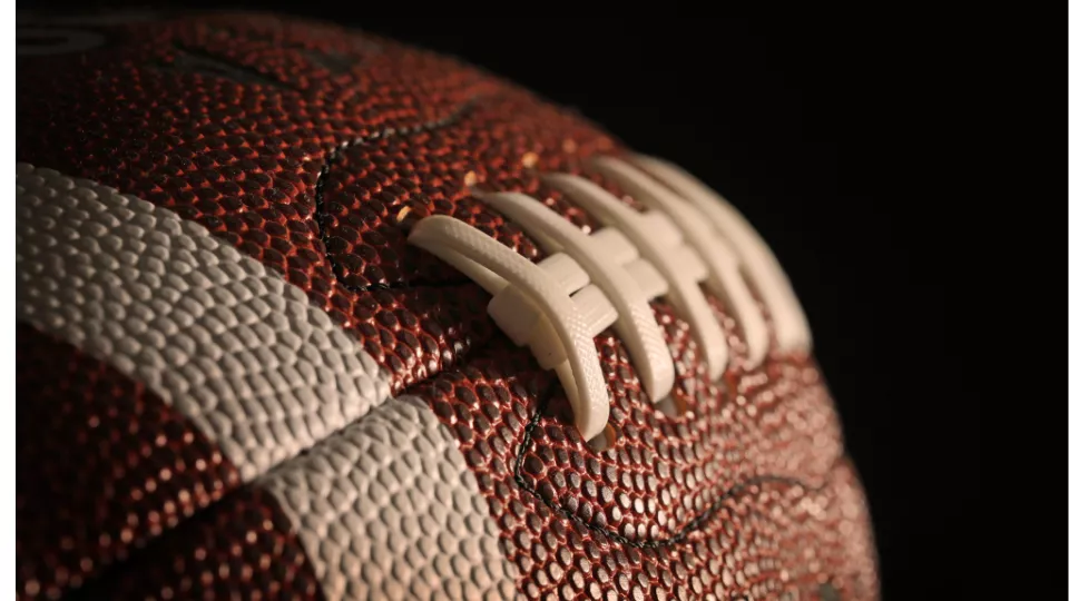 photo showing part of an American football